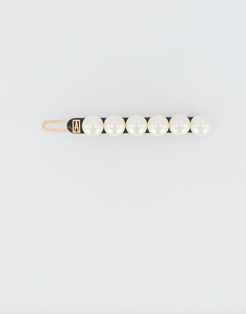 ALEXANDRE DE PARIS acetate and pearl side barette