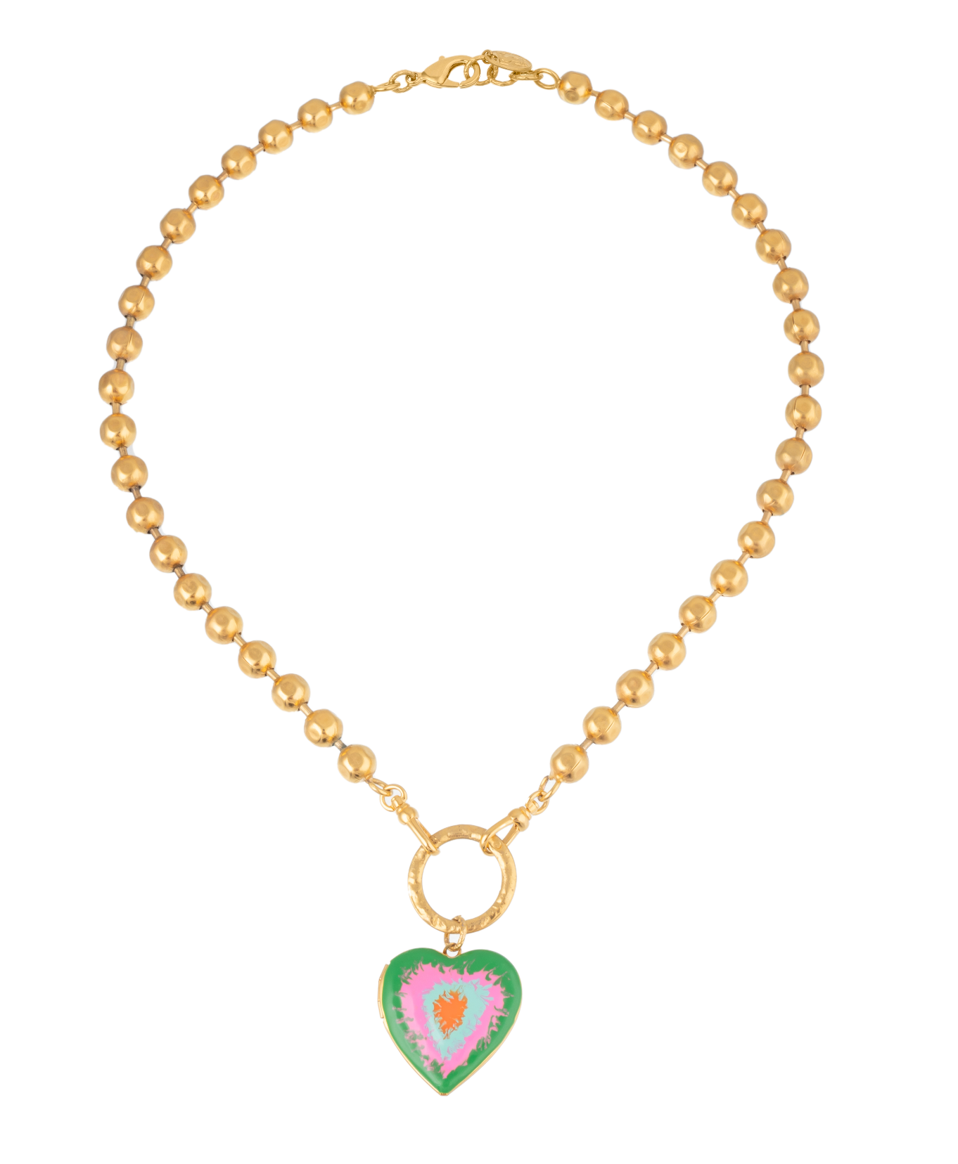 SYLVIA TOLEDANO Love locket enamel gold necklace.