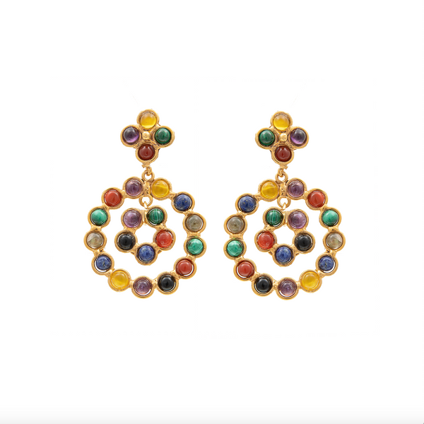SYLVIA TOLEDANO Flower Candies Mulicolor Stones Earrings