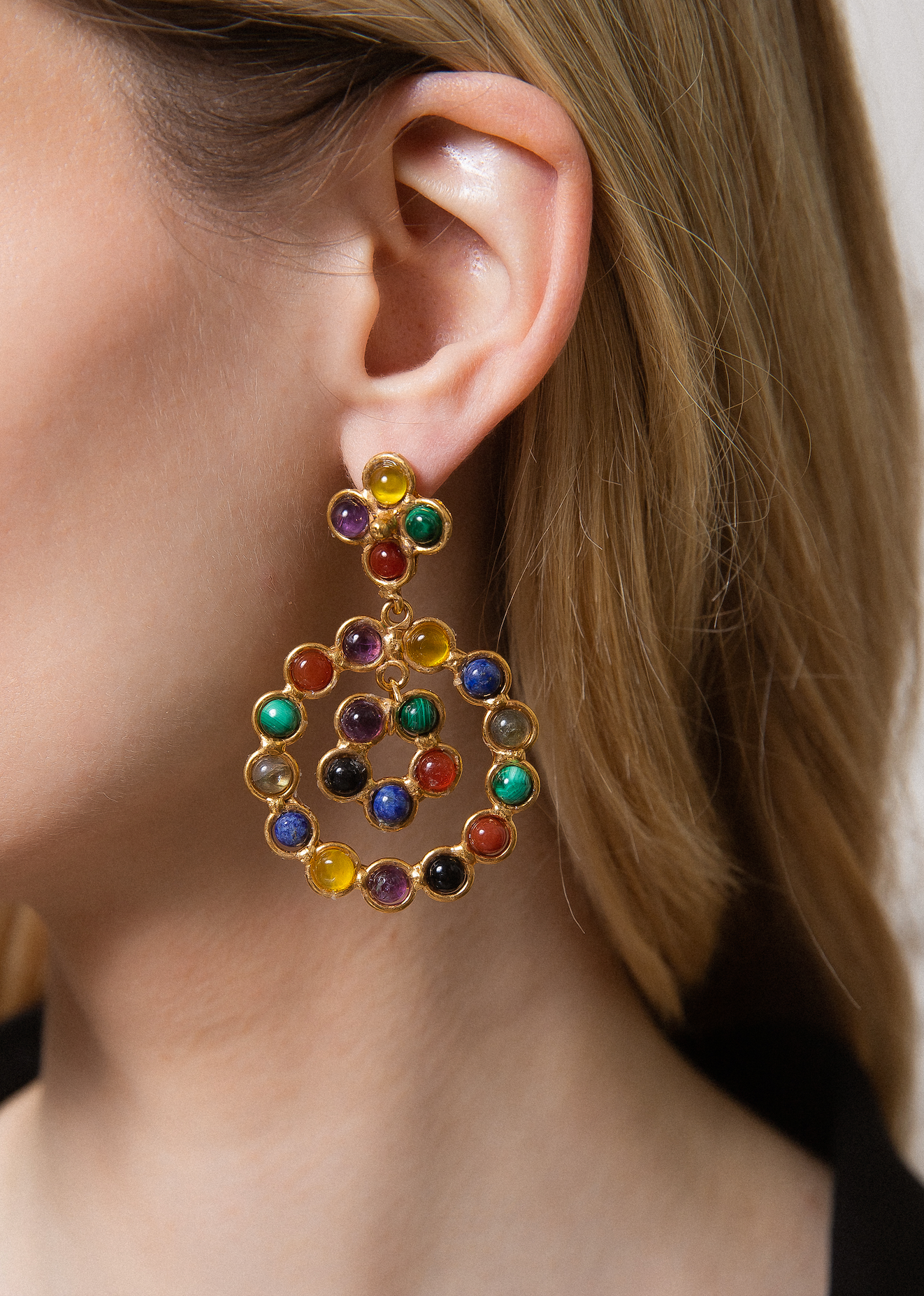 SYLVIA TOLEDANO Flower Candies Mulicolor Stones Earrings