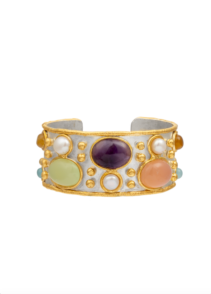 SYLVIA TOLEDANO Mat Gold and Silver Byzantine Open Cuff