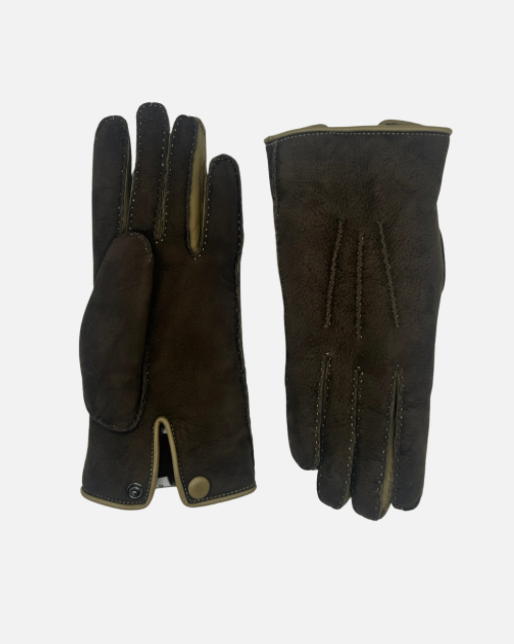 AGNELLE David Color Contrast Shearling Gloves