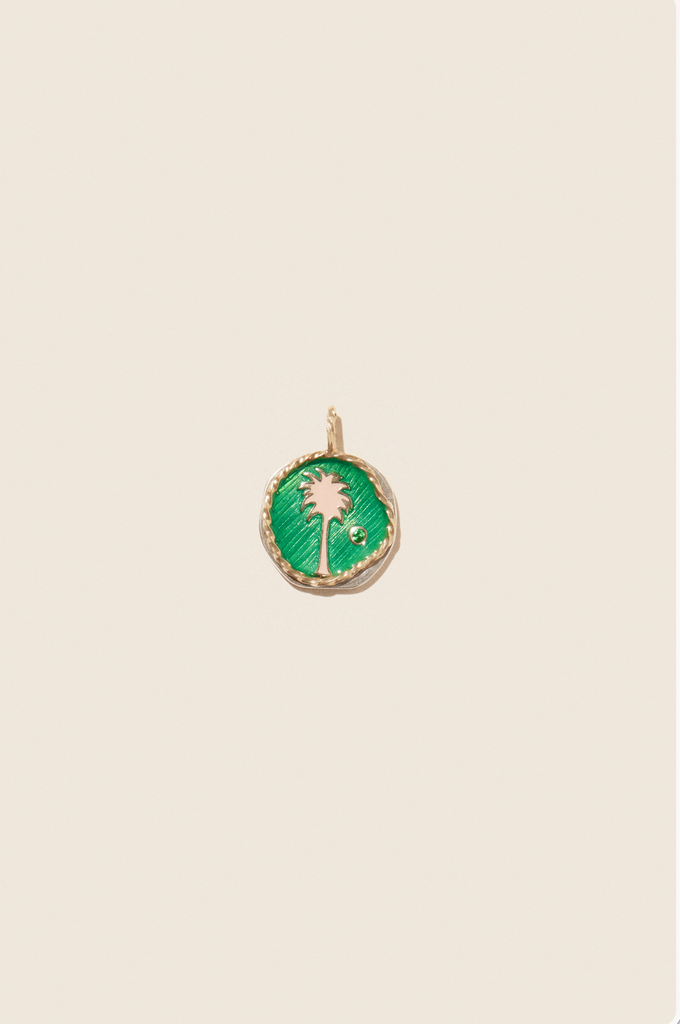 PASCALE MONVOISIN Faro Pendant Green Enamel and Tsavorite
