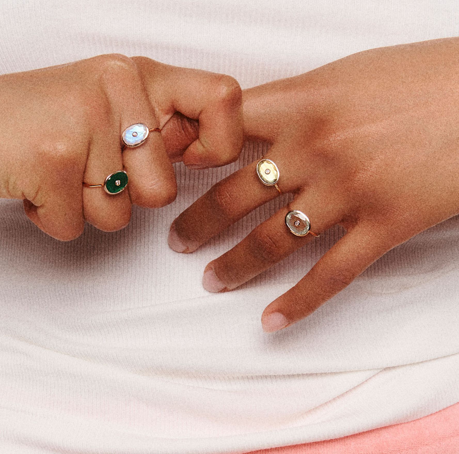 PASCALE MONVOISIN Orso Green Onyx and Diamond Ring
