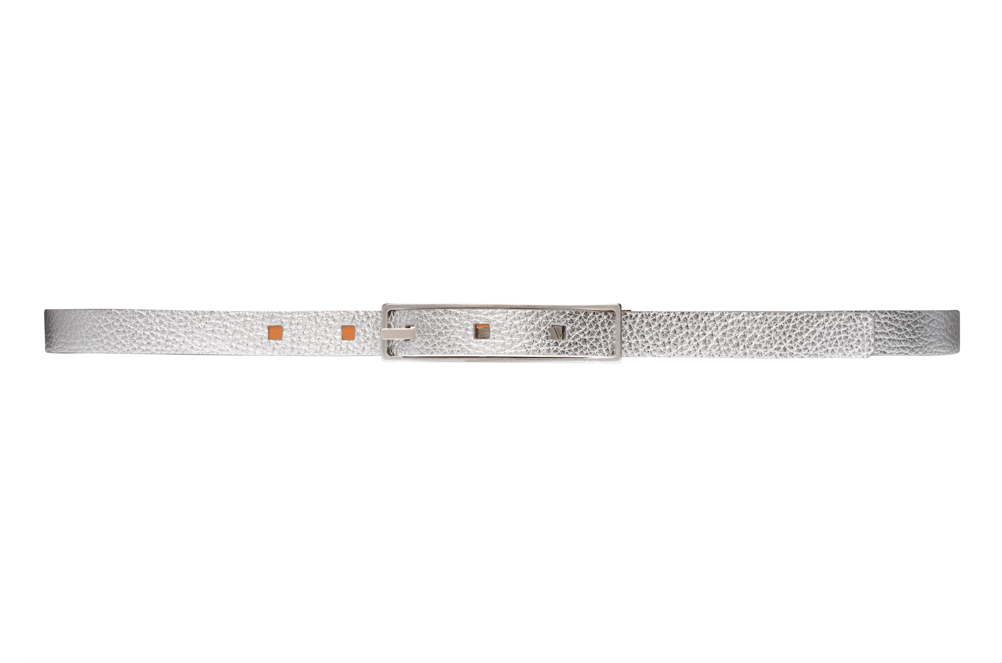 VAINCOURT La Ravissante Thin Silver Leather Belt