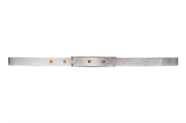 VAINCOURT La Ravissante Thin Silver Leather Belt