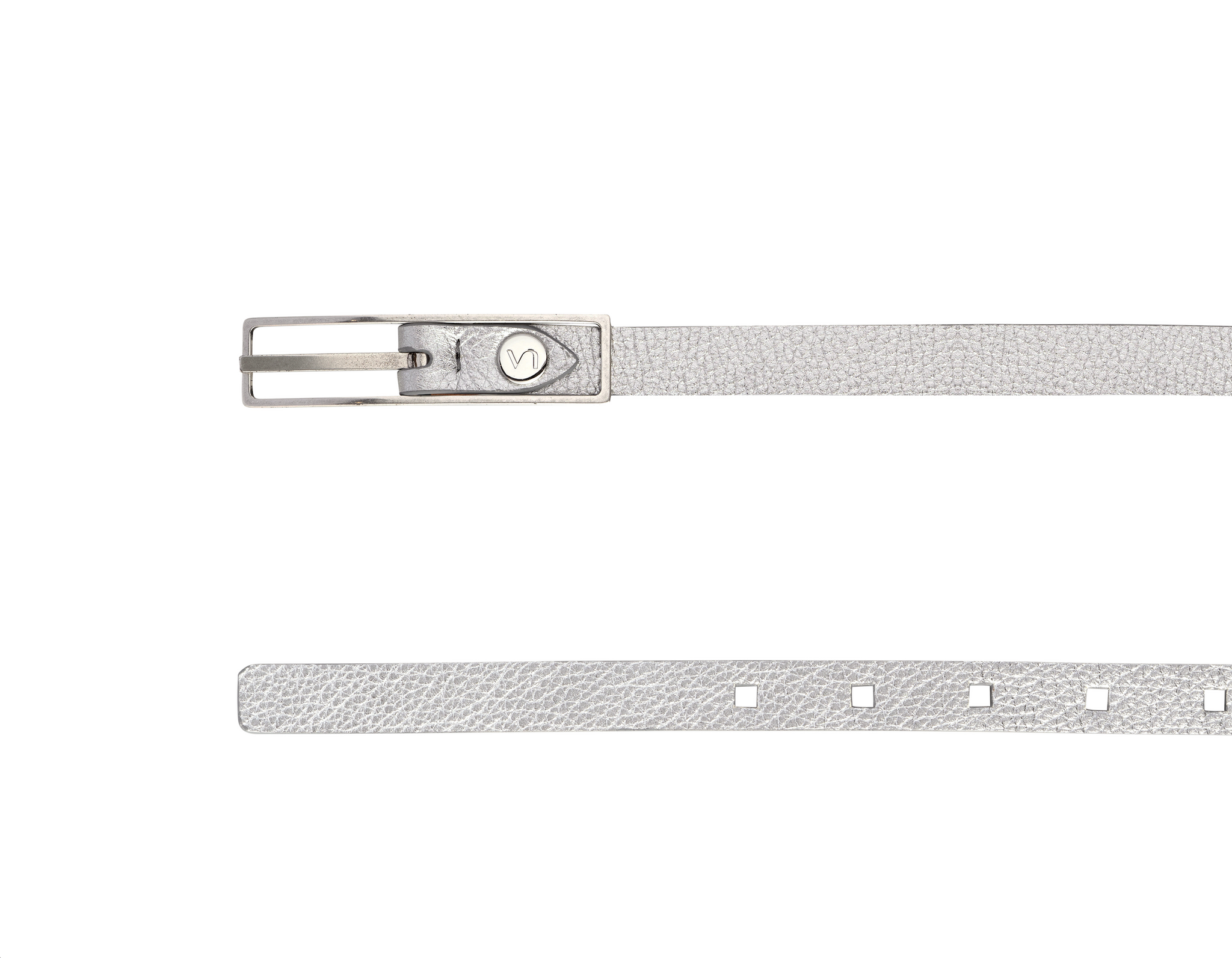VAINCOURT La Ravissante Thin Silver Leather Belt