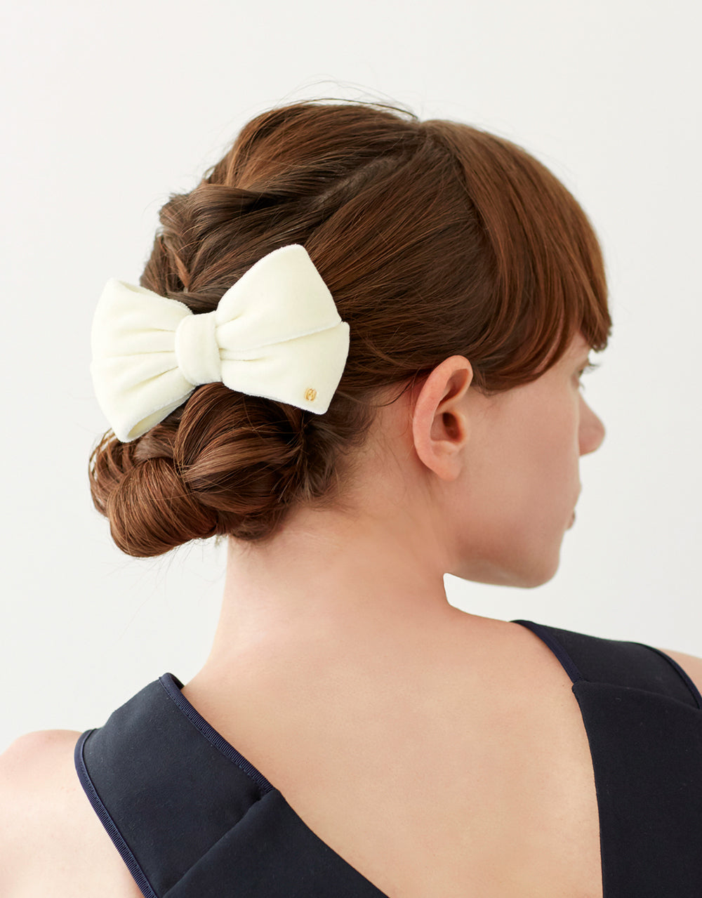 ALEXANDRE DE PARIS Juliette Velvet Bow Barrette