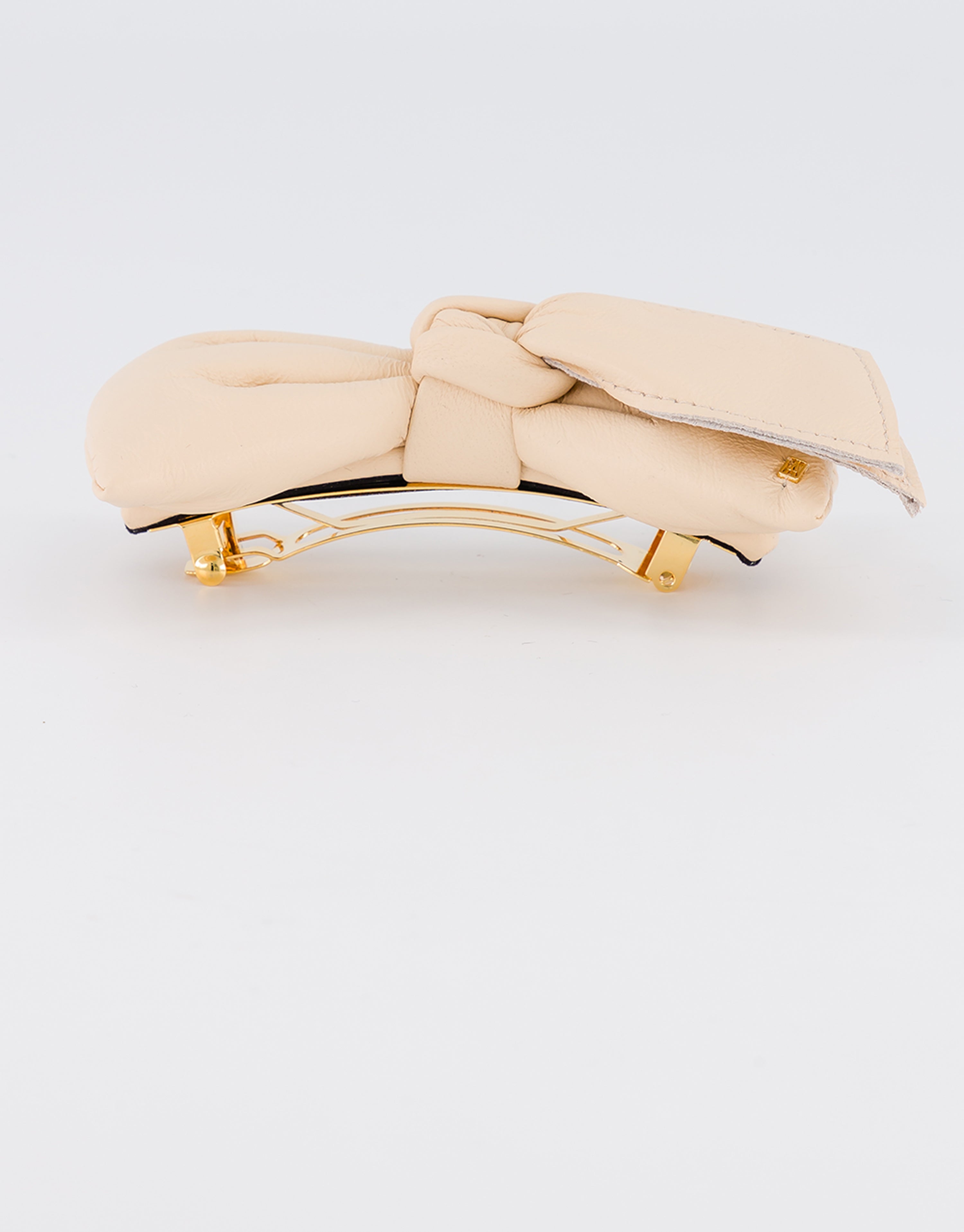 ALEXANDRE DE PARIS leather bow barette