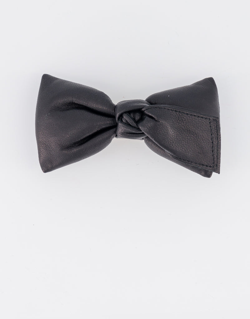 ALEXANDRE DE PARIS leather bow barette