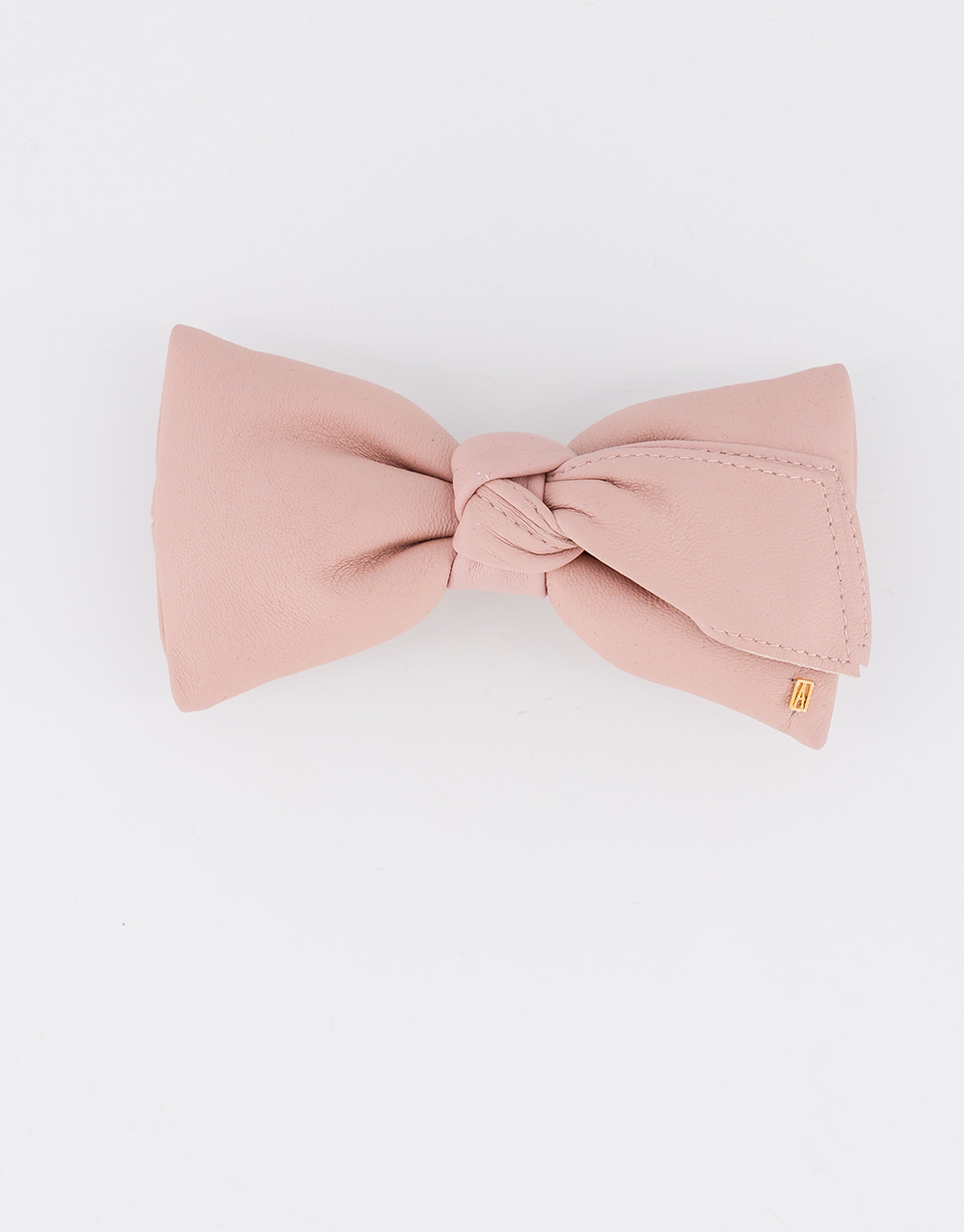 ALEXANDRE DE PARIS leather bow barette