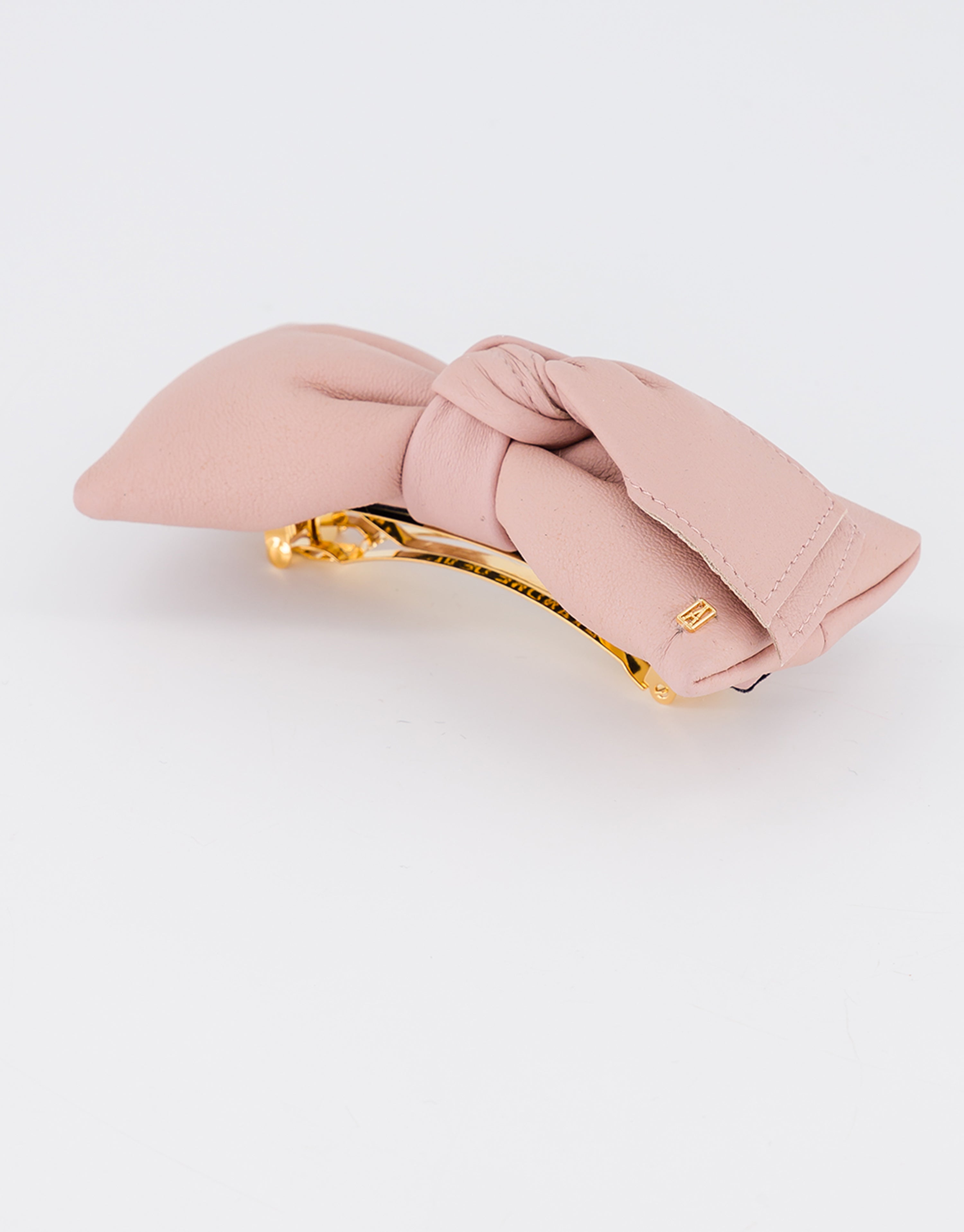 ALEXANDRE DE PARIS leather bow barette