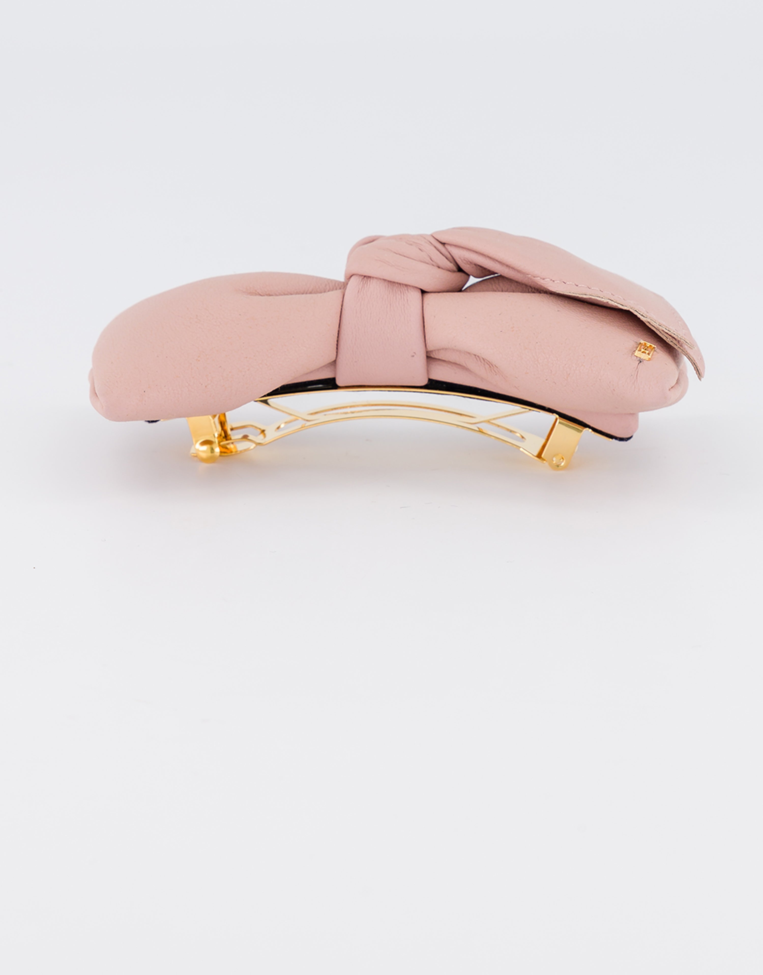 ALEXANDRE DE PARIS leather bow barette