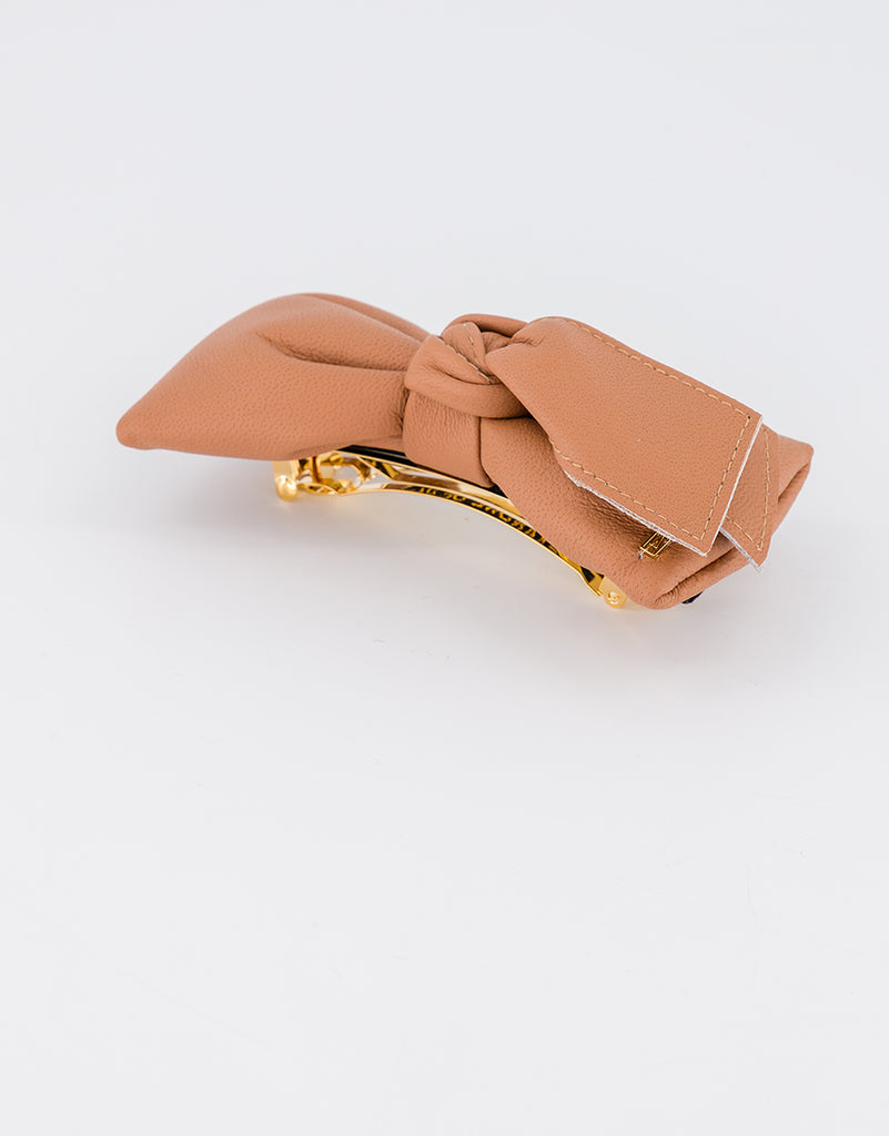 ALEXANDRE DE PARIS leather bow barette