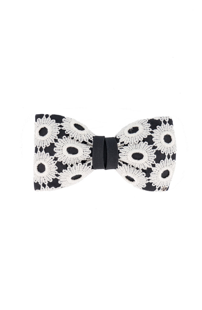 ALEXANDRE DE PARIS Eyelet Lace Bow Barrette
