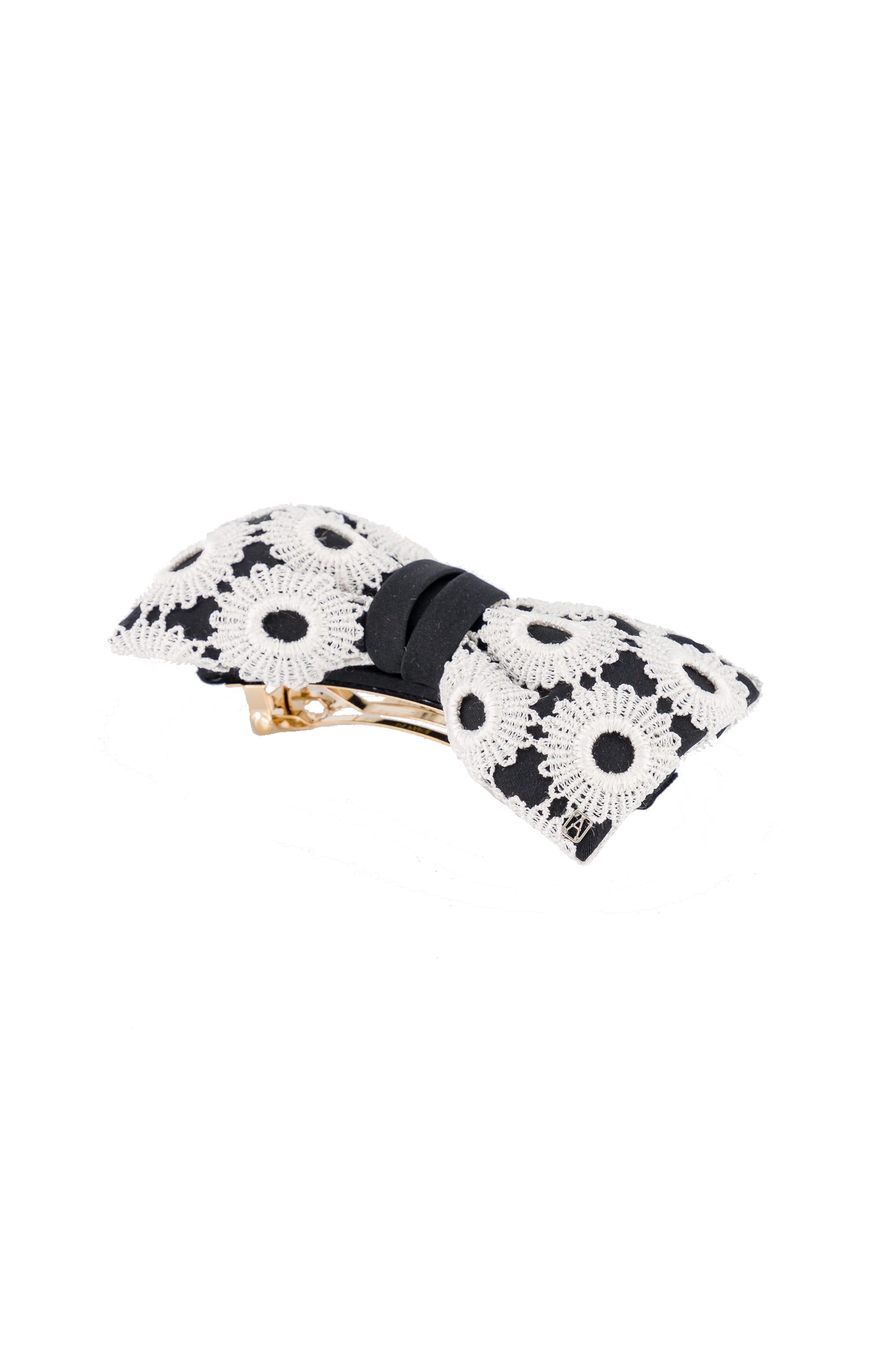 ALEXANDRE DE PARIS Eyelet Lace Bow Barrette
