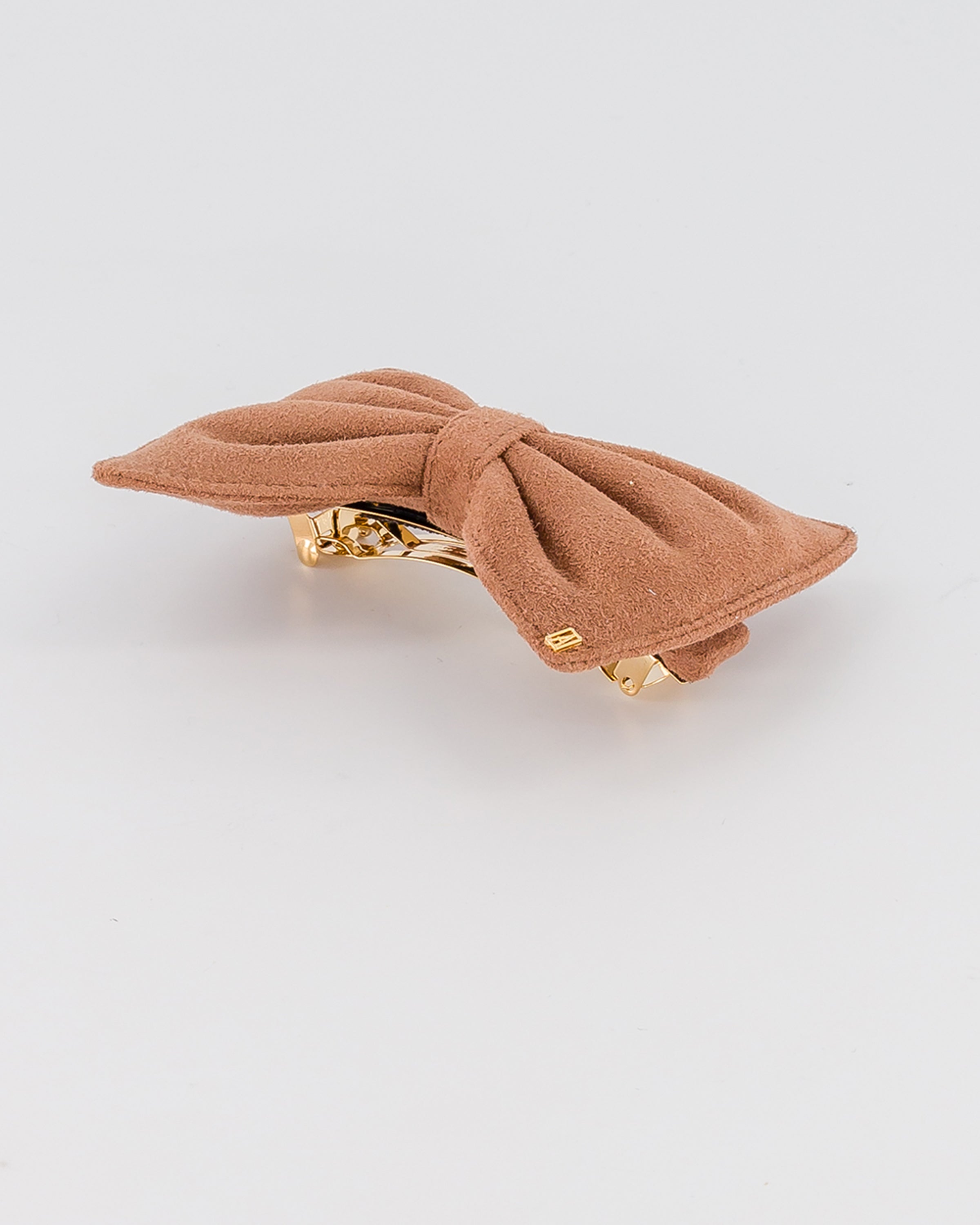 ALEXANDRE DE PARIS suede hair bow barette