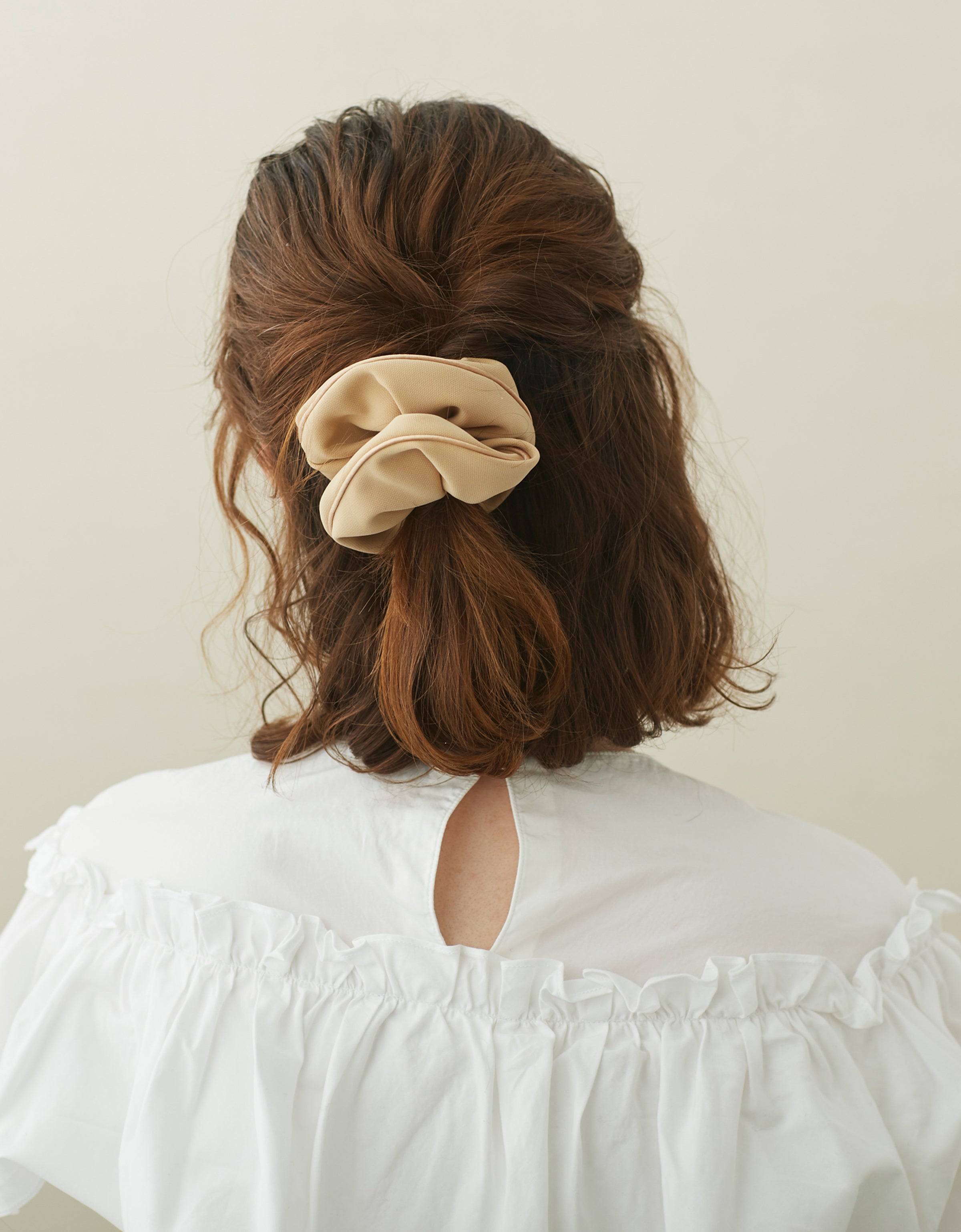 ALEXANDRE DE PARIS Camel Satin Scrunchie