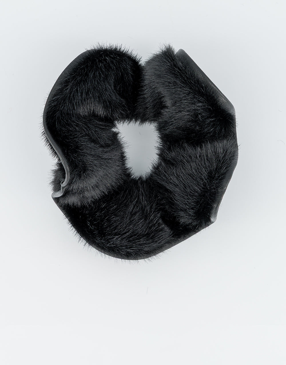 ALEXANDRE DE PARIS Blizzard Faux Fur and Leather Scrunchie
