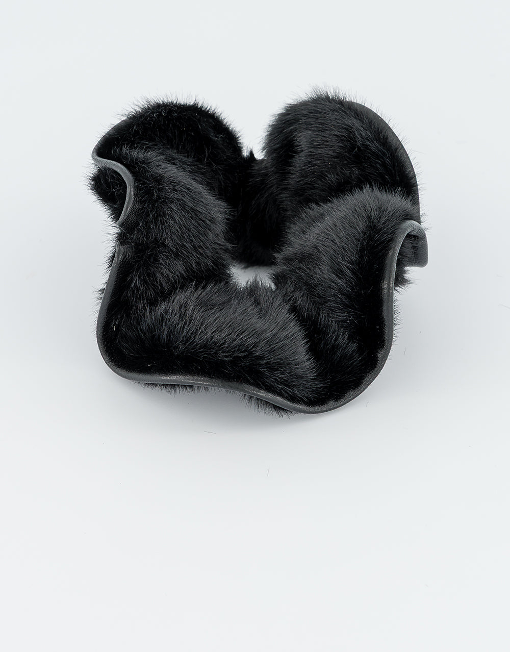 ALEXANDRE DE PARIS Blizzard Faux Fur and Leather Scrunchie