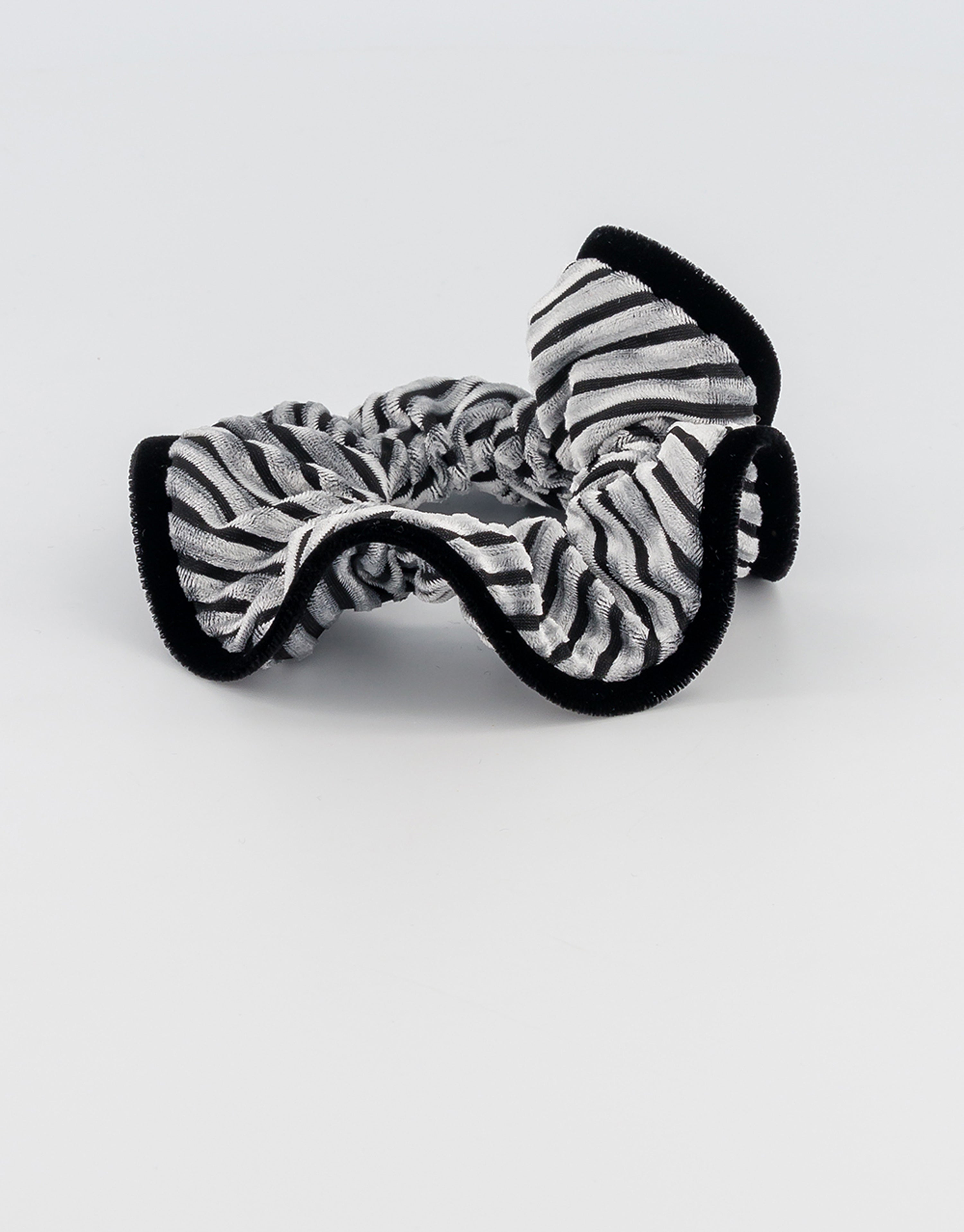 ALEXANDRE DE PARIS Stripes Velvet Scrunchie