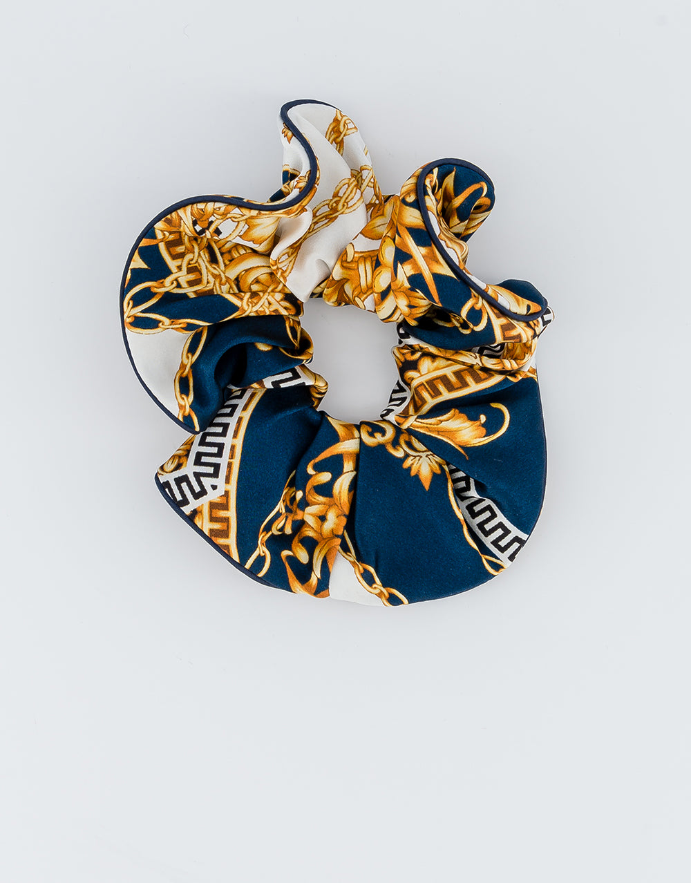 ALEXANDRE DE PARIS Marine Printed Silk Scrunchie