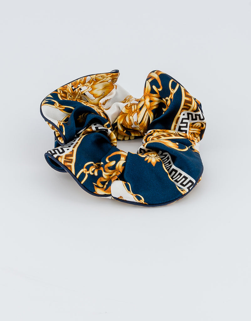 ALEXANDRE DE PARIS Marine Printed Silk Scrunchie