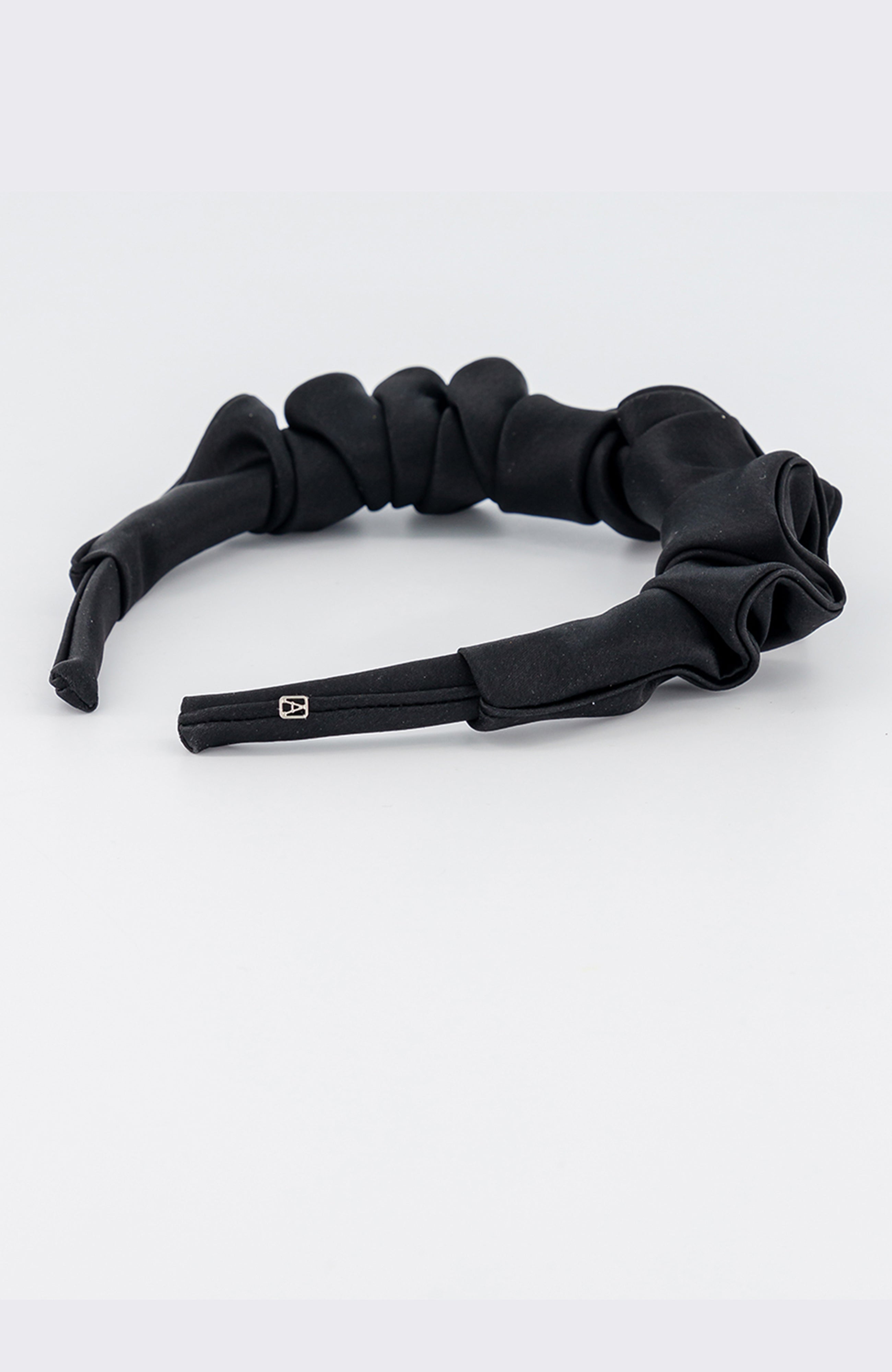 ALEXANDRE DE PARIS Angele Ruffle Satin Headband