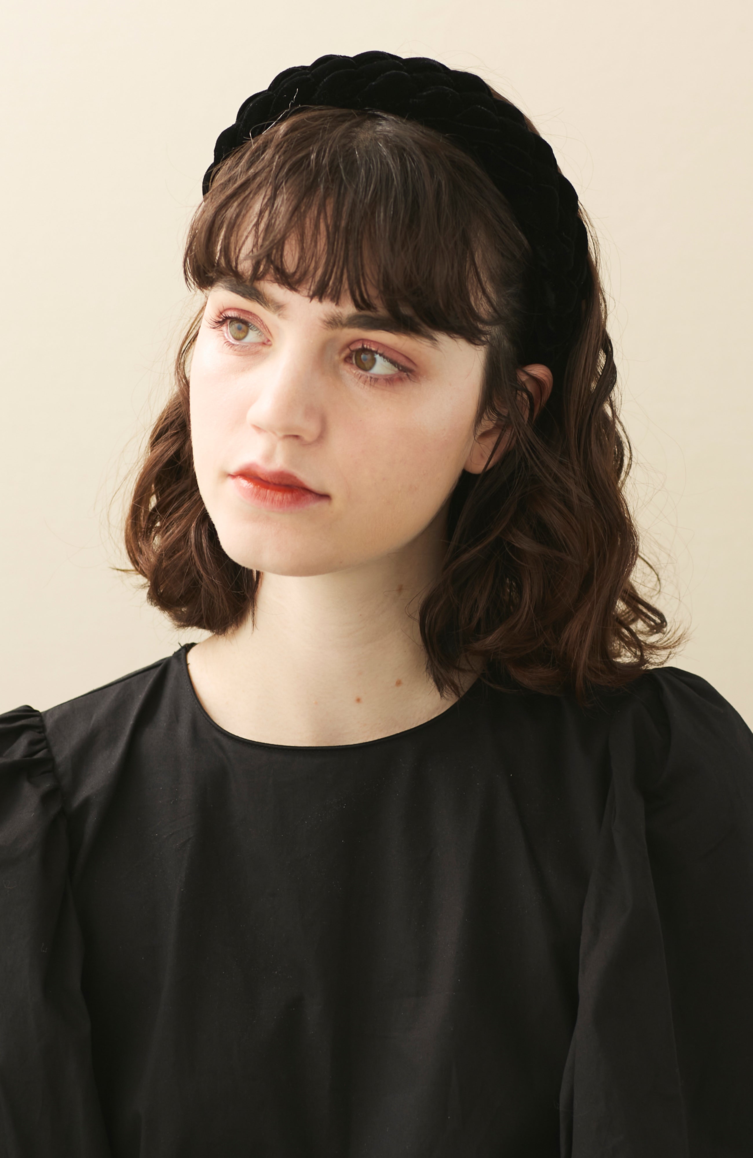 ALEXANDRE DE PARIS Brown Nocturne Braided Velvet Headband