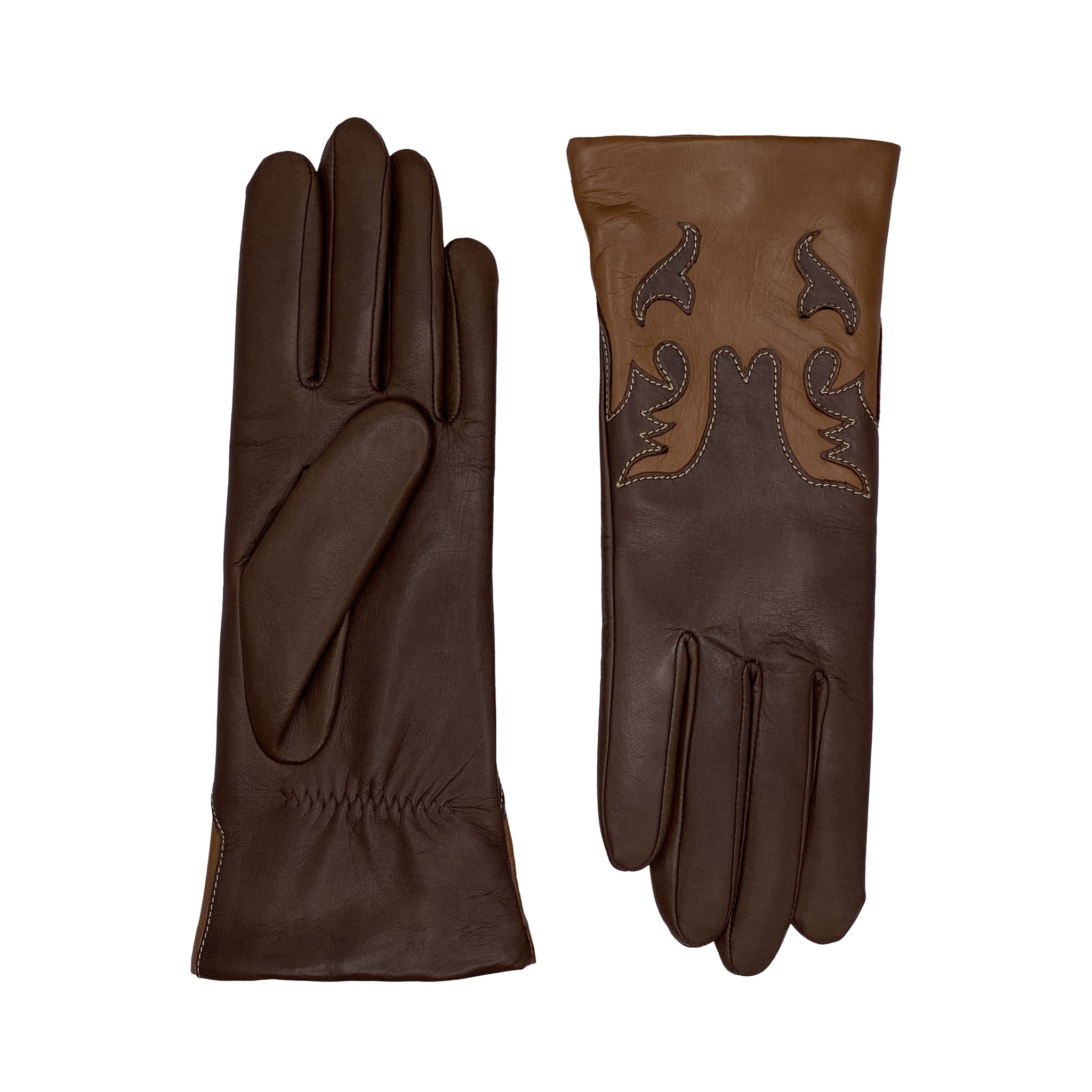 AGNELLE Trissy Boot Patterned Alpaca Lined Lambskin Gloves