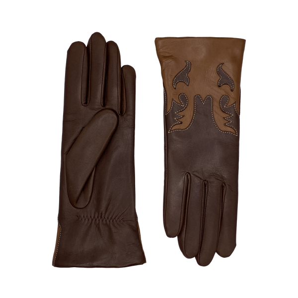 AGNELLE Trissy Boot Patterned Alpaca Lined Lambskin Gloves