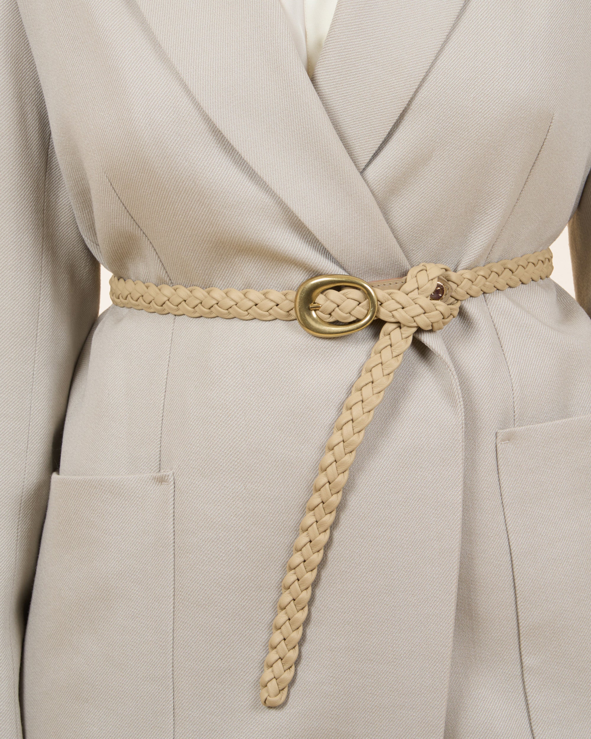 VAINCOURT La Subtile Braided Leather Belt