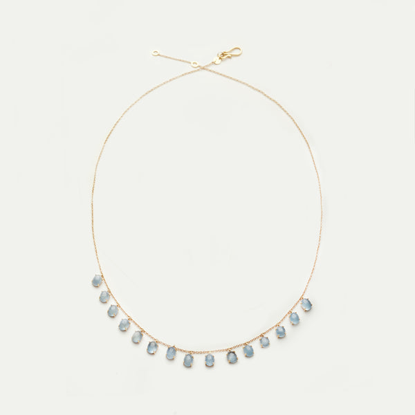 WE BY WHITE BIRD, Dancing Drops Aquamarine Necklace