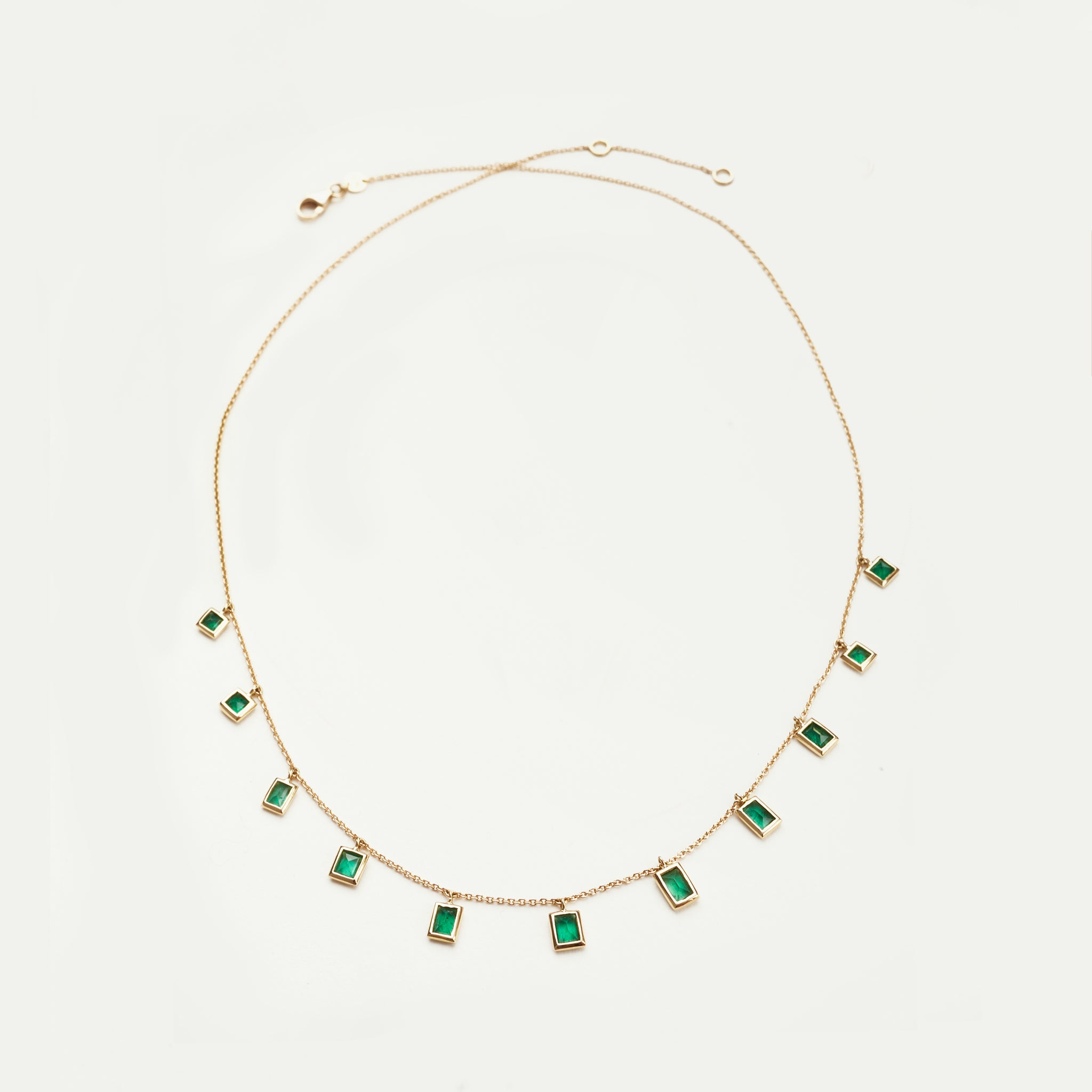 WE BY WHITE BIRD, Dancing Drops Emerald Necklace