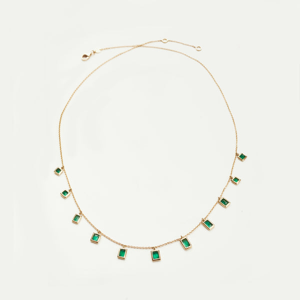 WE BY WHITE BIRD, Dancing Drops Emerald Necklace
