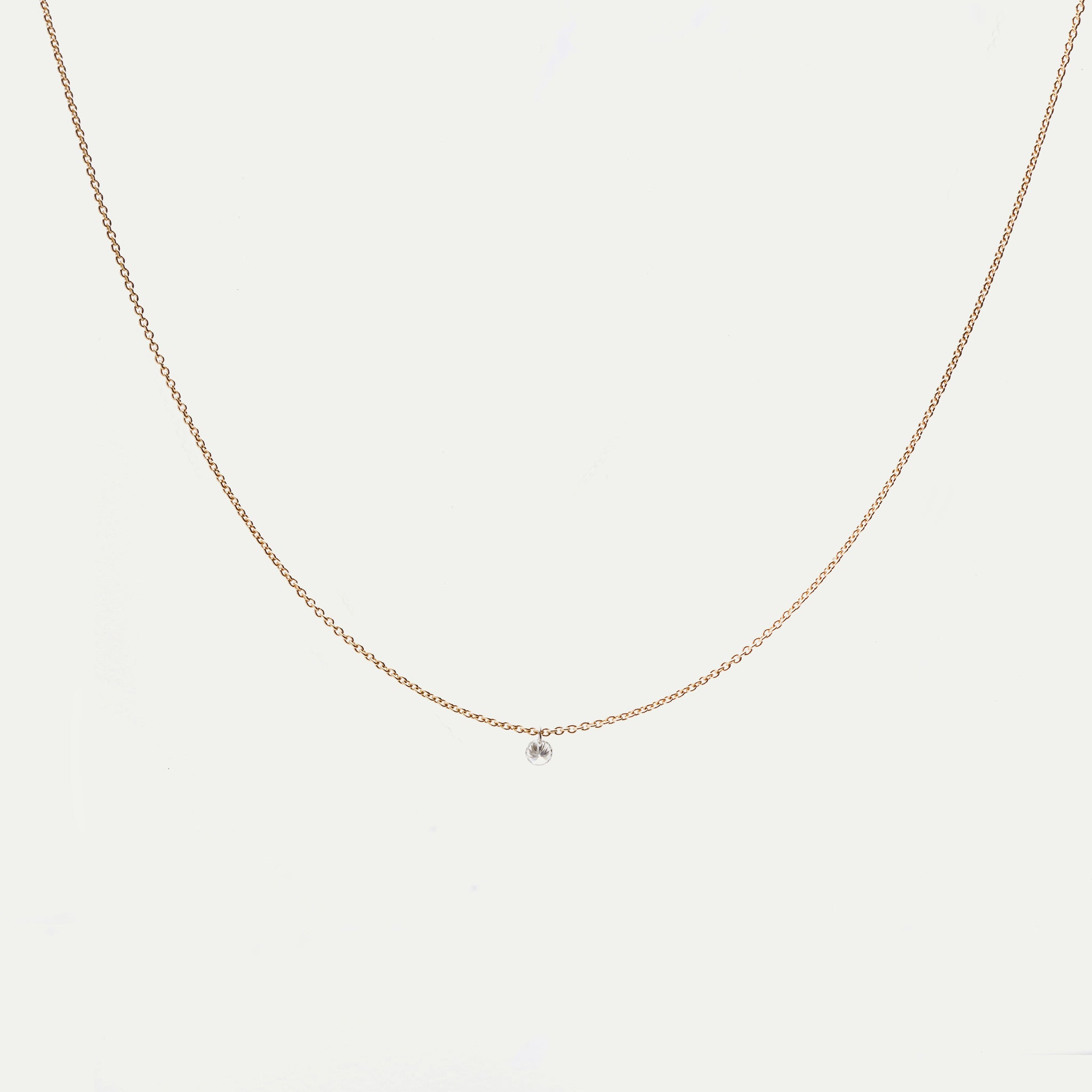 WE BY WHITE BIRD, Yellow Gold 1 Diamond Emilie Necklace