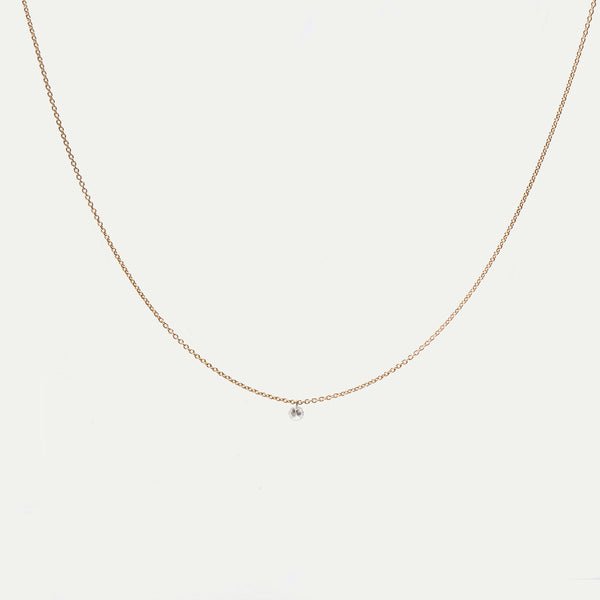 WE BY WHITE BIRD, Yellow Gold 1 Diamond Emilie Necklace