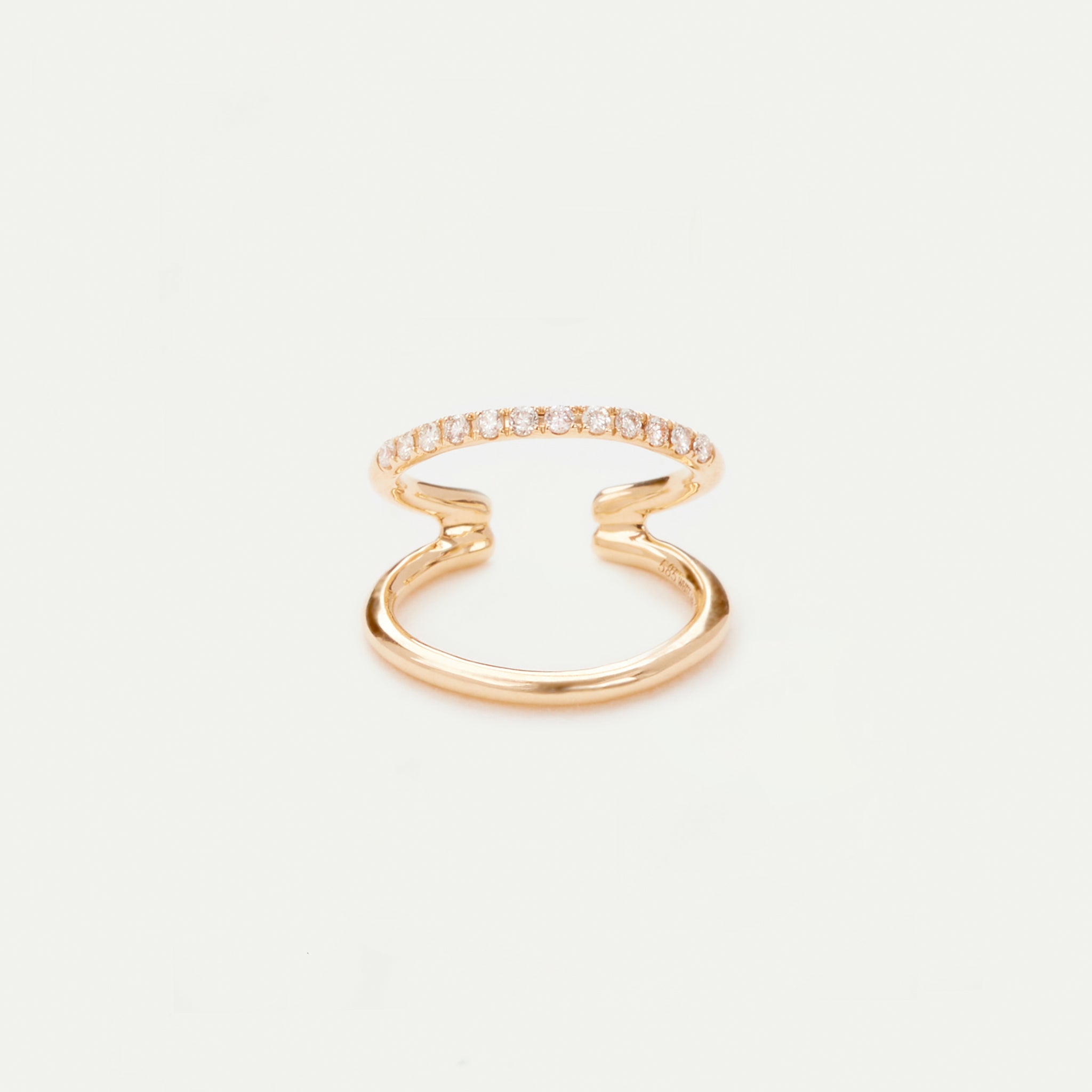 WE BY WHITE BIRD, Yellow Gold Diamonds Double Earcuff