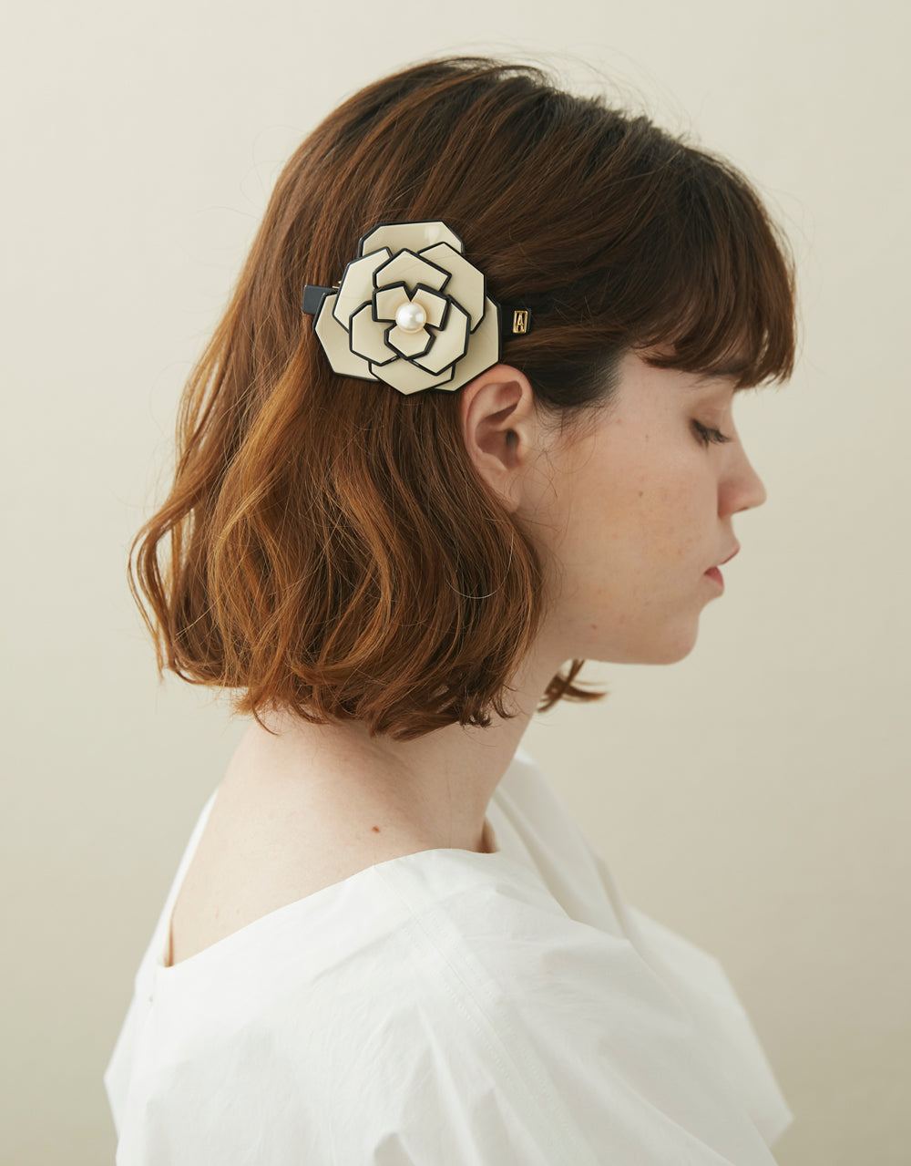 ALEXANDRE DE PARIS Admirable Acetate and Pearl Hair Barrette