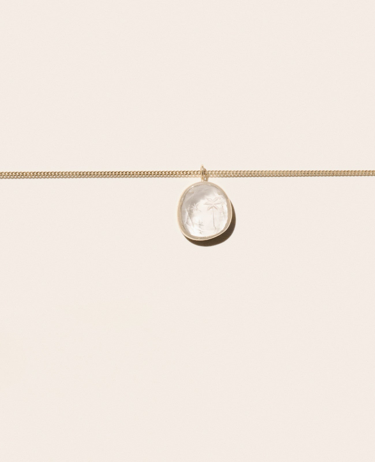 PASCALE MONVOISIN Alba Palm Gold and Rock Crystal Necklace