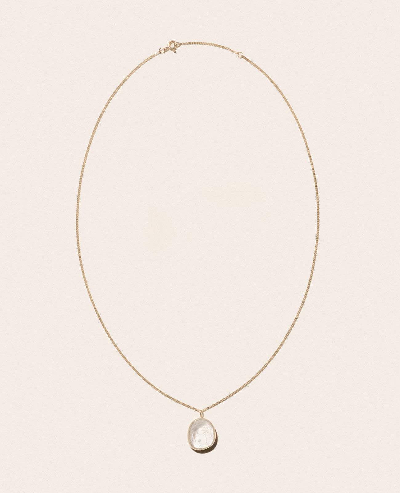 PASCALE MONVOISIN Alba Palm Gold and Rock Crystal Necklace