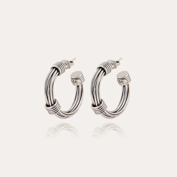 GAS BIJOUX Ariane hoop earrings small size silver