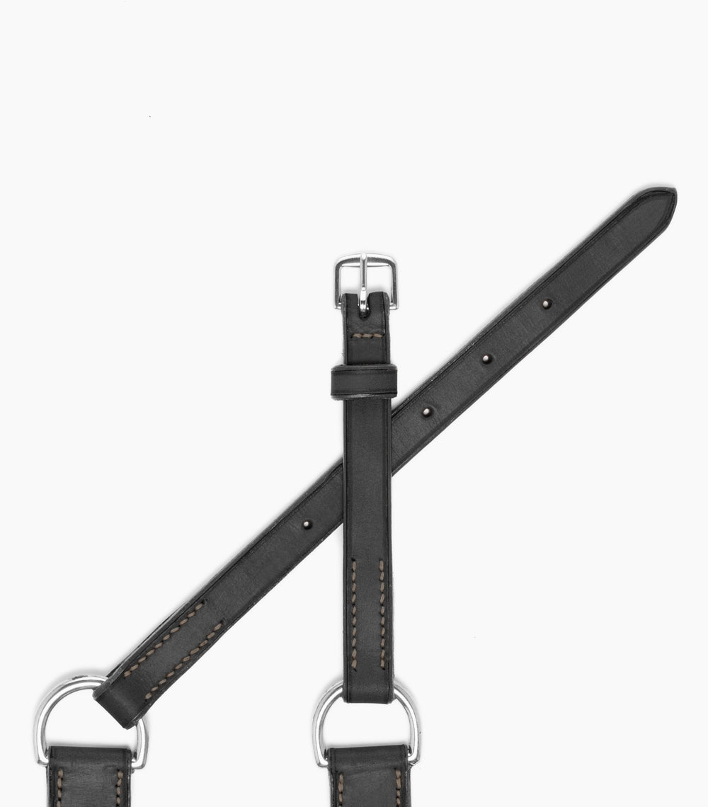 GUIBERT Breastplate collar belt vegetable leather Black color