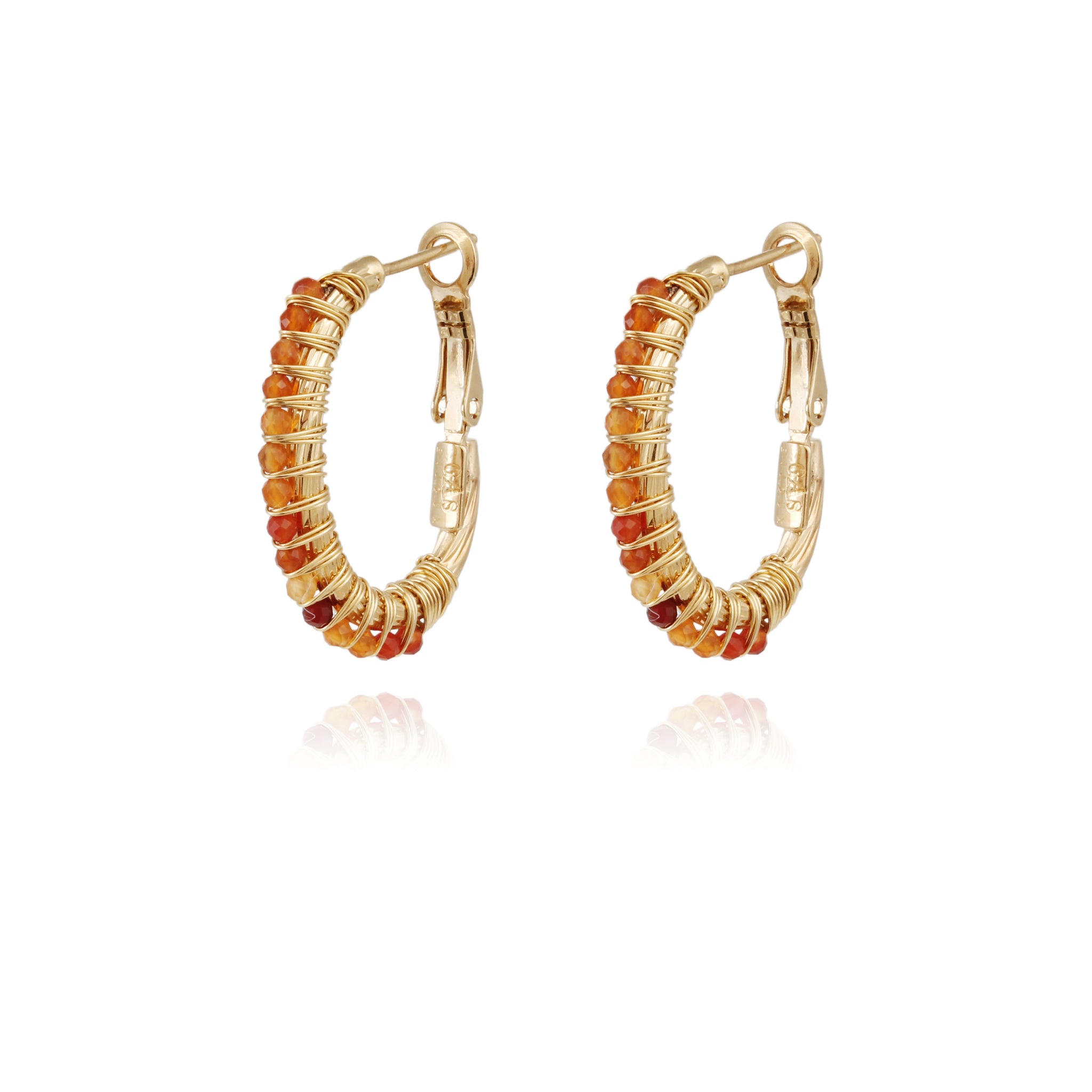 Creole Lyre Earrings in Orange