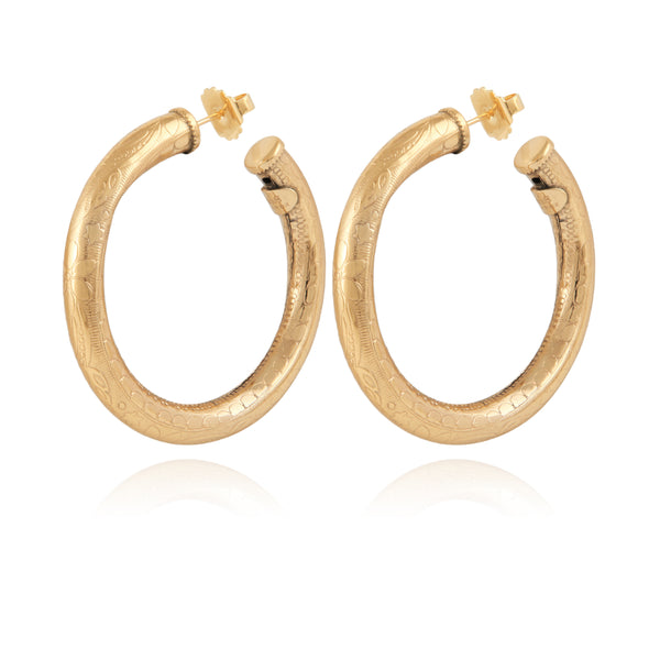 GAS BIJOUX Maoro hoop earrings small size gold