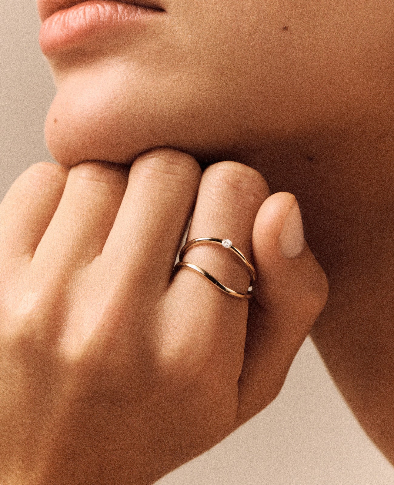 PASCALE MONVOISIN Dune Double Gołd and Diamond Ring