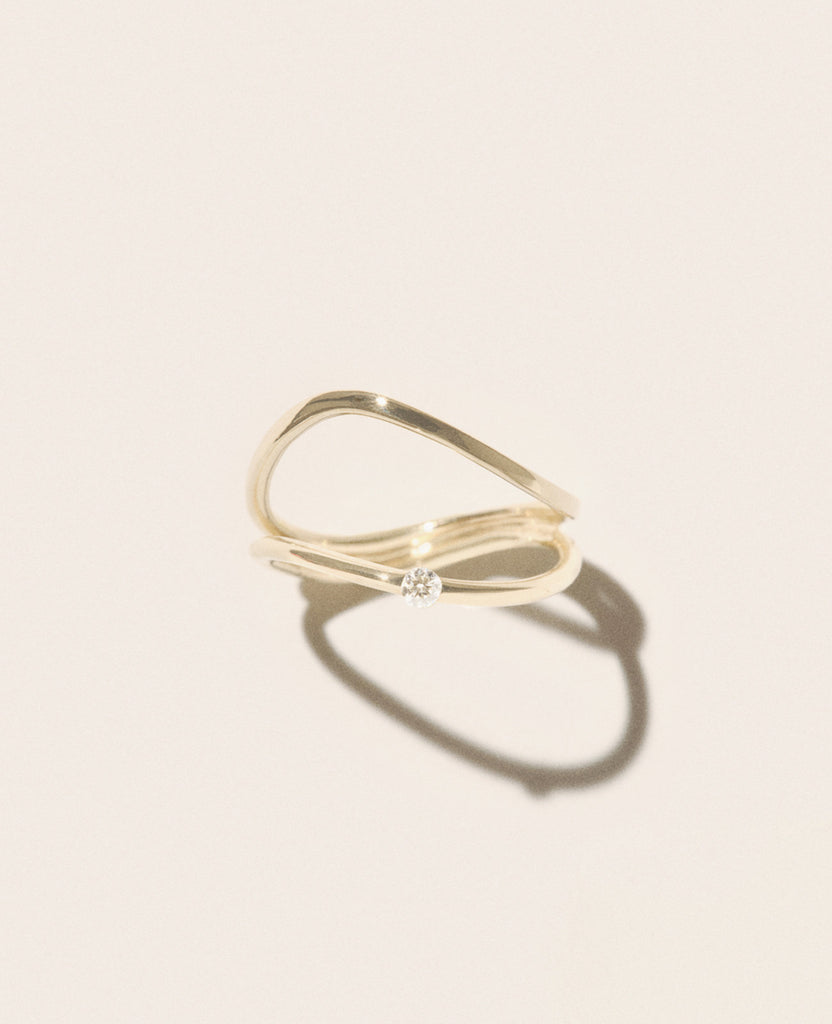PASCALE MONVOISIN Dune Double Gołd and Diamond Ring
