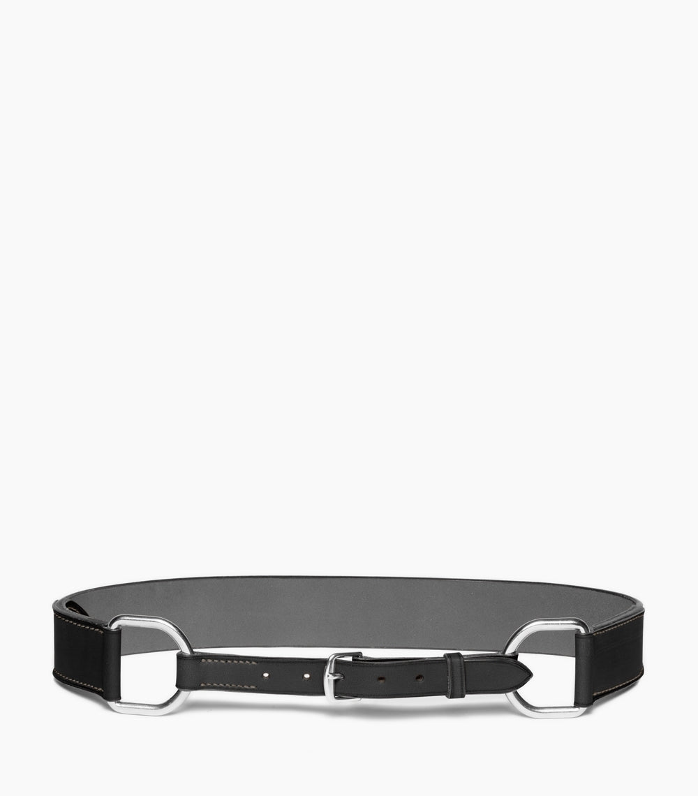 GUIBERT Full size Breastplate collar belt vegetable leather Black color