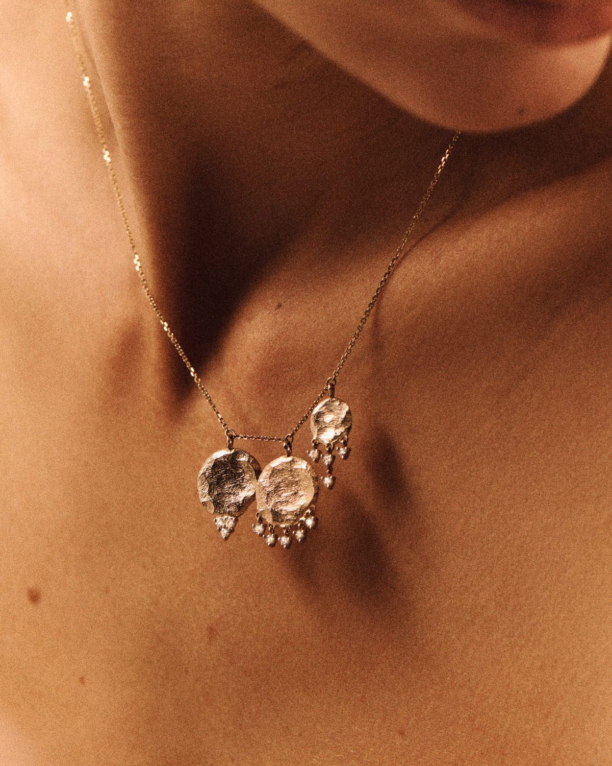 PASCALE MONVOISIN Gaby Triple Gold Leaf Necklace