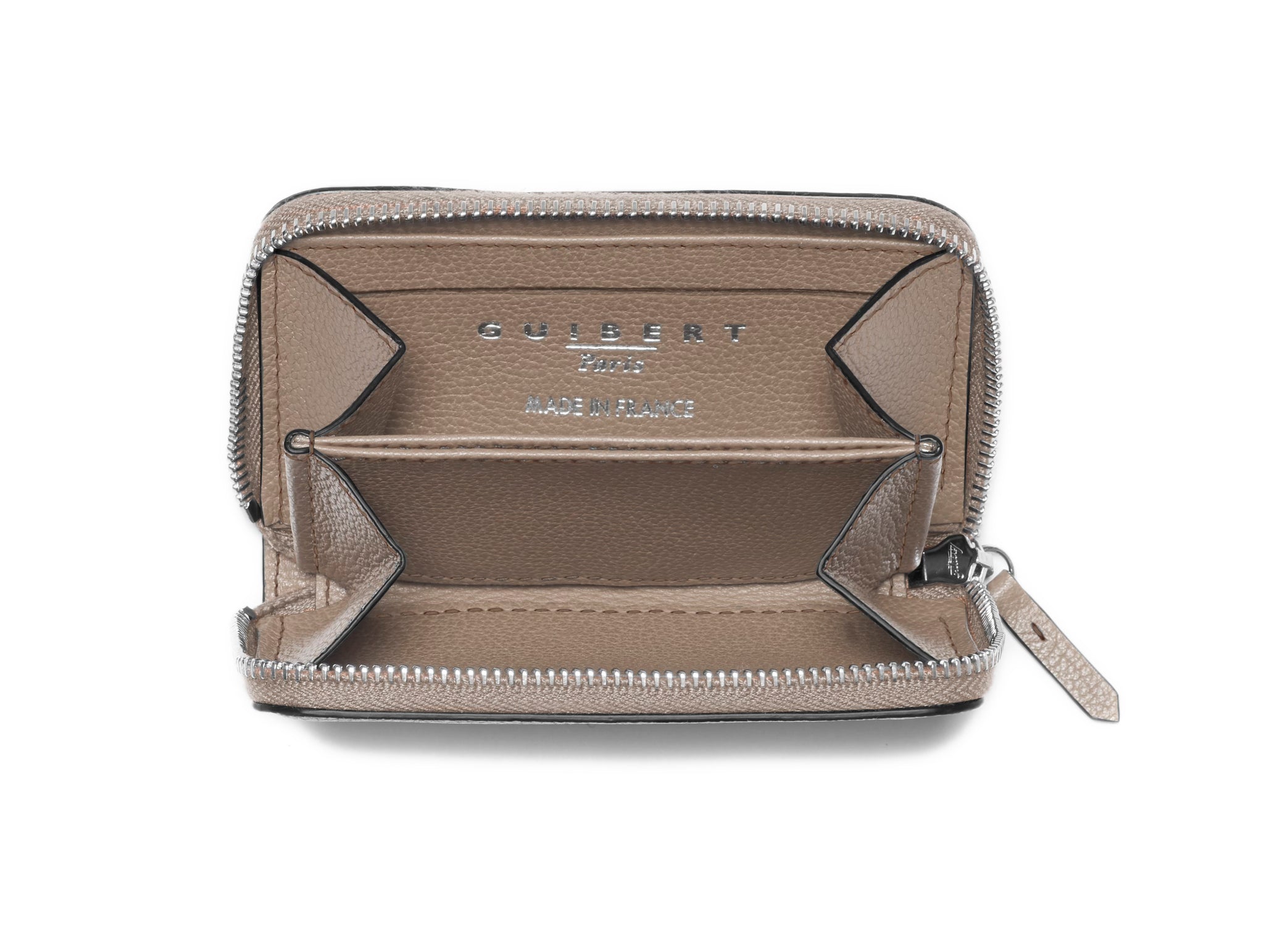 GUIBERT Zipped purse 4 cards in Pessoa leather